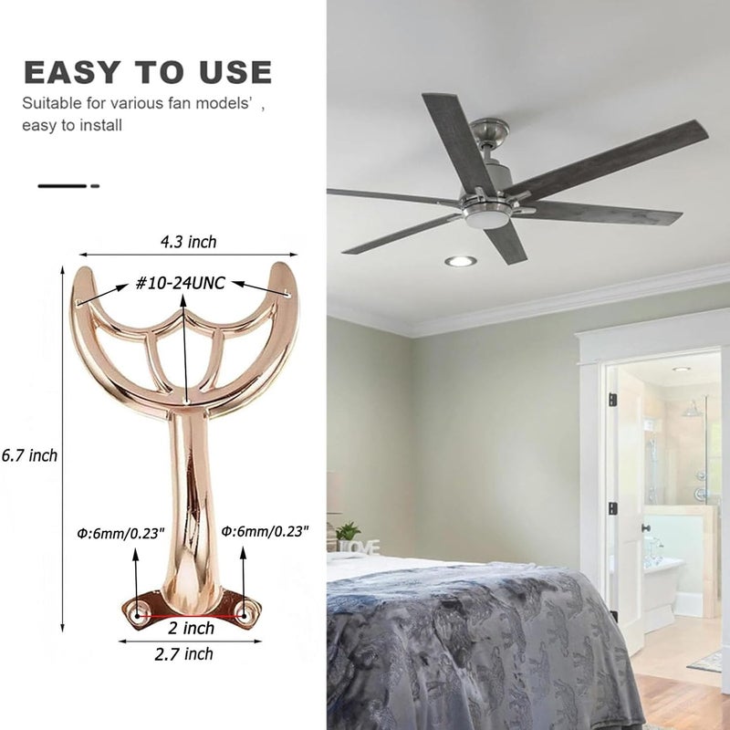 GHYTRIGEN 5 Pcs 52’’Ceiling Fan Blades Arms Replacement,Ceiling Fan Blades Arms Replacement Parts Mounting Bracket Kit for Replacing The Worn Fan Blades,Keep The Balance and Good Performance (Rose Gold) - Image 3